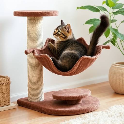 Rascador para gatos de sisal con hamaca y plataformas